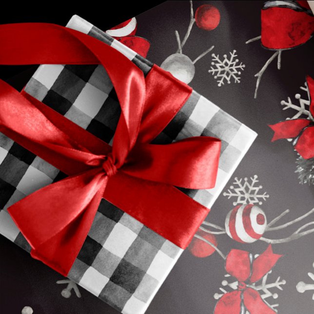 Papel De Presente Natal Russo Negro e Búfalo Branco (Criador carregado)