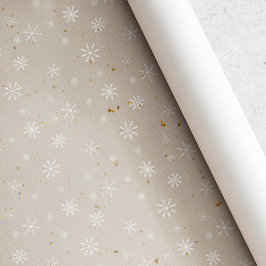 Papel De Presente Natal Rustic Kraft Snowflake