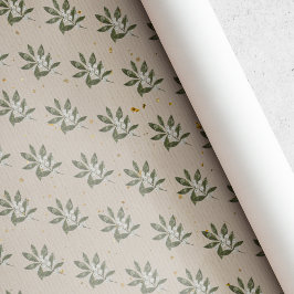 Papel De Presente Natal Rústico Vintage Berry Branca