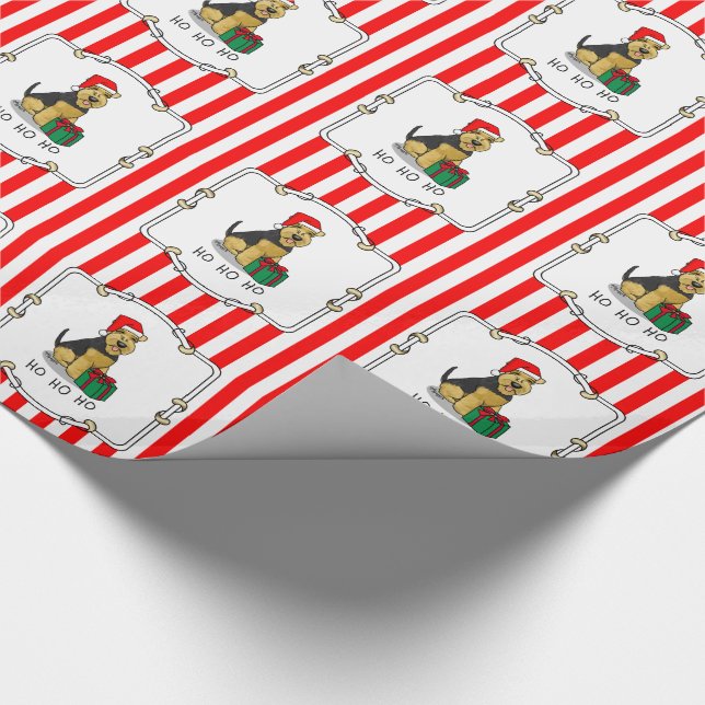 Papel De Presente Natal Santa Claus Hat Welsh Terrier Dog Cute (Ponta)