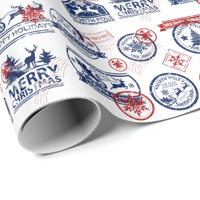 Papel De Presente Natal Santa Clause Entrega Expresso do Polo Norte (Ponta do rolo)