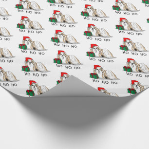 Papel De Presente Natal Santa Hat Shih Tzu (branco-tan)
