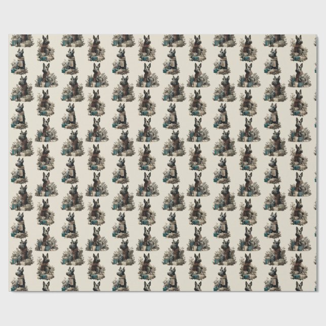 Papel De Presente Natal Scotties Vintage (Aberto)