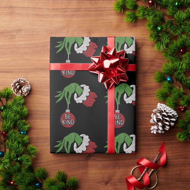 Papel De Presente Natal Seja Gentil Jingle Ball Brilho Rhinestone (Presente de Natal)