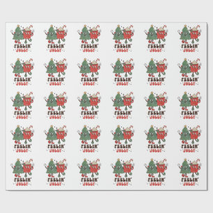 Papel De Presente Natal Sentindo-se Alegre Cacau Quente Groovy