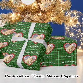 Papel De Presente Natal seu padrão de texto personalizado de foto de