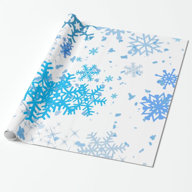 Papel De Presente Natal Snowfall (Desenrolado)