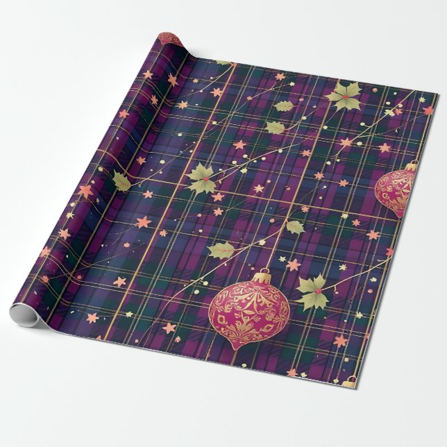 Papel De Presente Natal Tartan (Desenrolado)