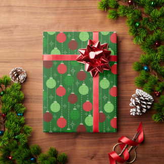 Papel De Presente Natal Temático de Pickleball Vermelho e Verde