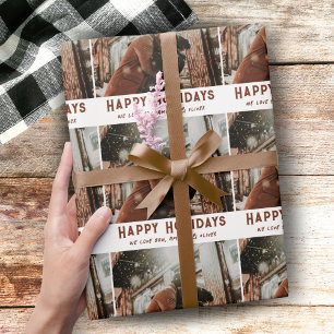 Papel De Presente Natal Tipografia Moderna Foto Personalizada