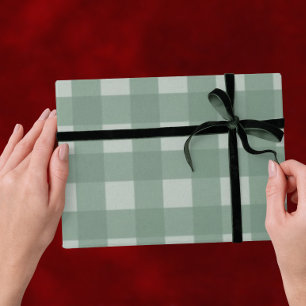 Papel De Presente Natal Tradicional Verde - Xadrez Listrado