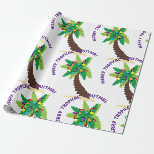 Papel De Presente Natal tropical da Feliz