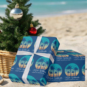 Papel De Presente Natal Tropical do Sunset Mele Kalikimaka