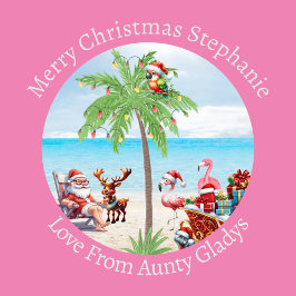 Papel De Presente Natal Tropical Personalizado Em Julho Festa A Rosa