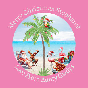 Papel De Presente Natal Tropical Personalizado Em Julho Festa A Rosa