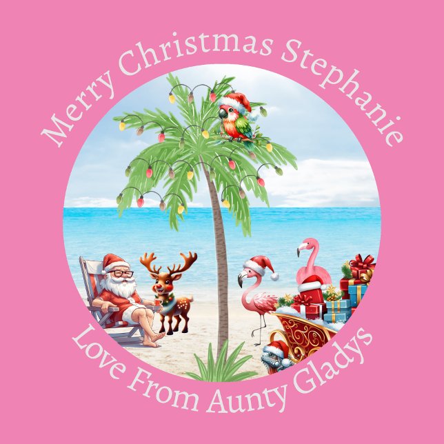 Papel De Presente Natal Tropical Personalizado Em Julho Festa A Rosa (Criador carregado)