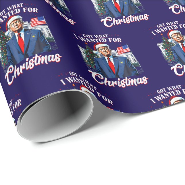 Papel De Presente Natal Trump Azul (Ponta do rolo)