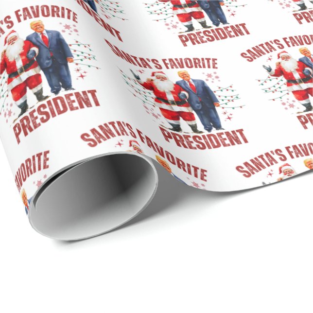 Papel De Presente Natal Trump Divertido (Ponta do rolo)