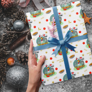 Papel De Presente Natal Vegan feliz, Turquia Engraçada