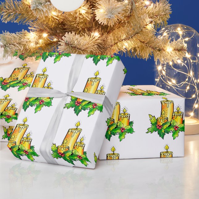 Papel De Presente Natal Verde Amarelo (Feriados)