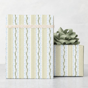 Papel De Presente Natal Verde e Azul Claro