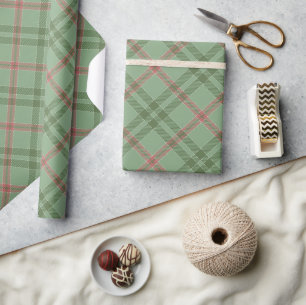 Papel De Presente Natal Verde Nostálgico