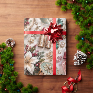 Papel De Presente Natal Verde Sage Parisiense