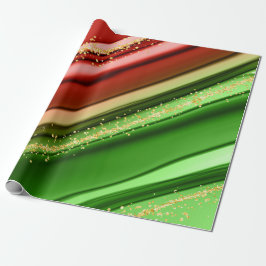 PAPEL DE PRESENTE NATAL VERDE VERMELHA VERMELHA E ABSTRATO DOURADA