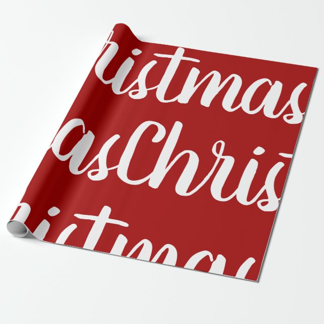 Papel De Presente Natal Vermelho Branco (Desenrolado)