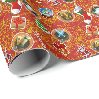 Papel De Presente Natal vermelho do geek