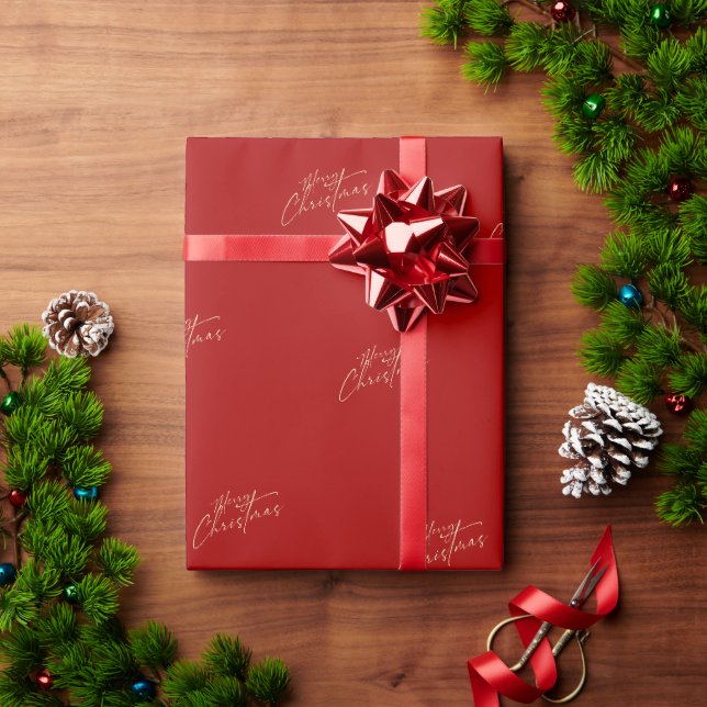 Papel De Presente Natal Vermelho Moderno Feliz Natal Vermelho (Presente de Natal)