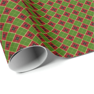 Papel De Presente Natal vermelho, preto e Dourado do teste padrão d