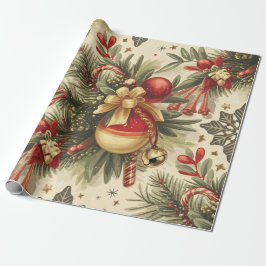 Papel De Presente Natal Vintage Cheer Pattern