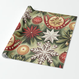 Papel De Presente Natal Vintage Cheer Pattern