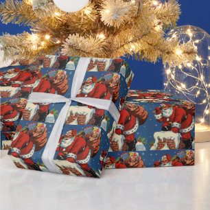 Papel De Presente Natal vintage, de Papai Noel brinquedos de w da