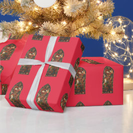 Papel De Presente Natal vintage de vidro estendido