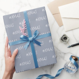 Papel De Presente Natal Violeta e Branco Personalizado