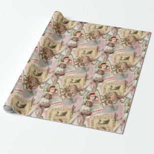 Papel De Presente Natal Vitoriano Pink Pastel