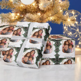 Papel De Presente Natal Winter Greenery Mistletoe Foto