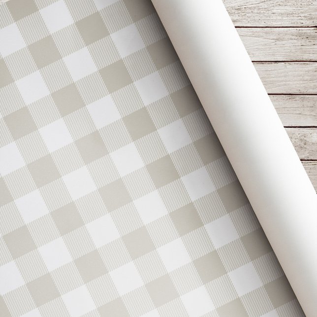 Papel De Presente Natal Xadrez Búfalo Bege (Criador carregado)