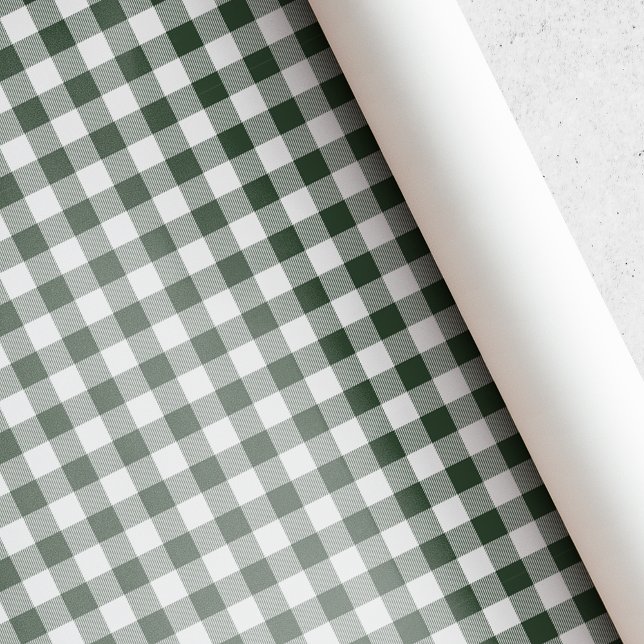 Papel De Presente Natal Xadrez Búfalo Verde Escuro (Criador carregado)