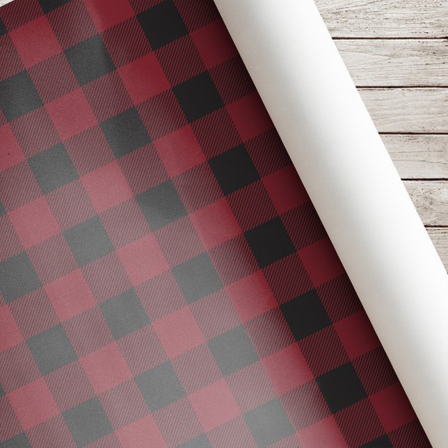 Papel De Presente Natal Xadrez Búfalo Vermelho (Criador carregado)