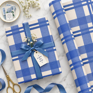 Papel De Presente Natal Xadrez Escocês Vermelho Vintage