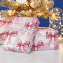 Natal Xadrez Rosa Flocos de Neve Laço Coquette
