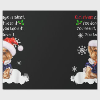 Papel De Presente Natal Yorkshire Terrier Funny Yorkie Puppy