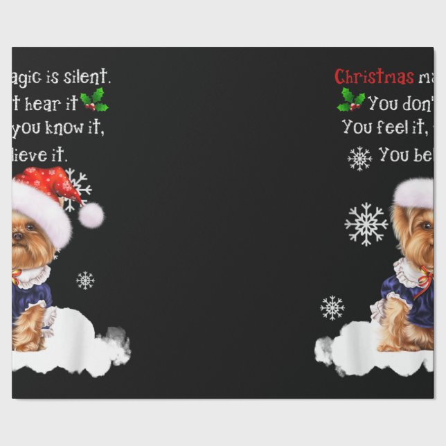 Papel De Presente Natal Yorkshire Terrier Funny Yorkie Puppy (Barra)