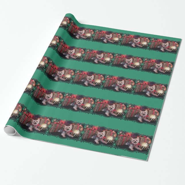 Papel De Presente Natal - yorkshire terrier - Vinnie (Desenrolado)