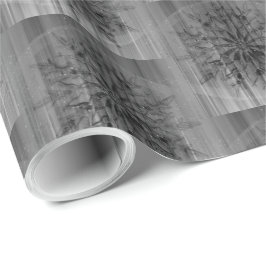Papel De Presente Natalina com design de floco de neve cinza elegant