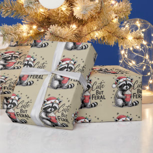 Papel De Presente Natalina Fofa Mas Selvagem Guaxinim Natalino Anima