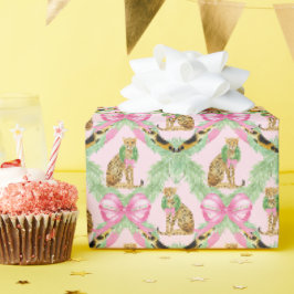 Papel De Presente Natalina Grandmillennial Leopardo Monograma